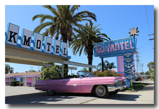 Pink Motel Sign at night