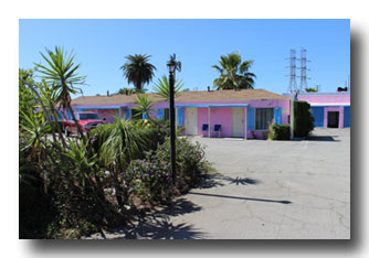 Pink Motel Sign at night