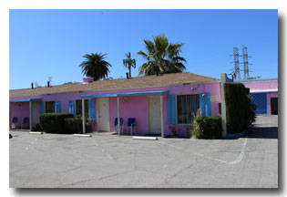 Pink Motel Sign at night