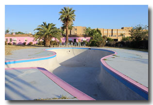 Pink Motel Swimming Pool: Empty